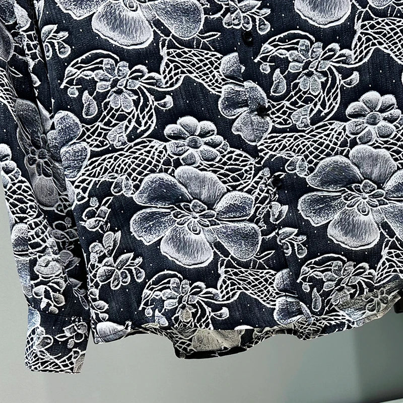 Diamond Set Floral Shirt