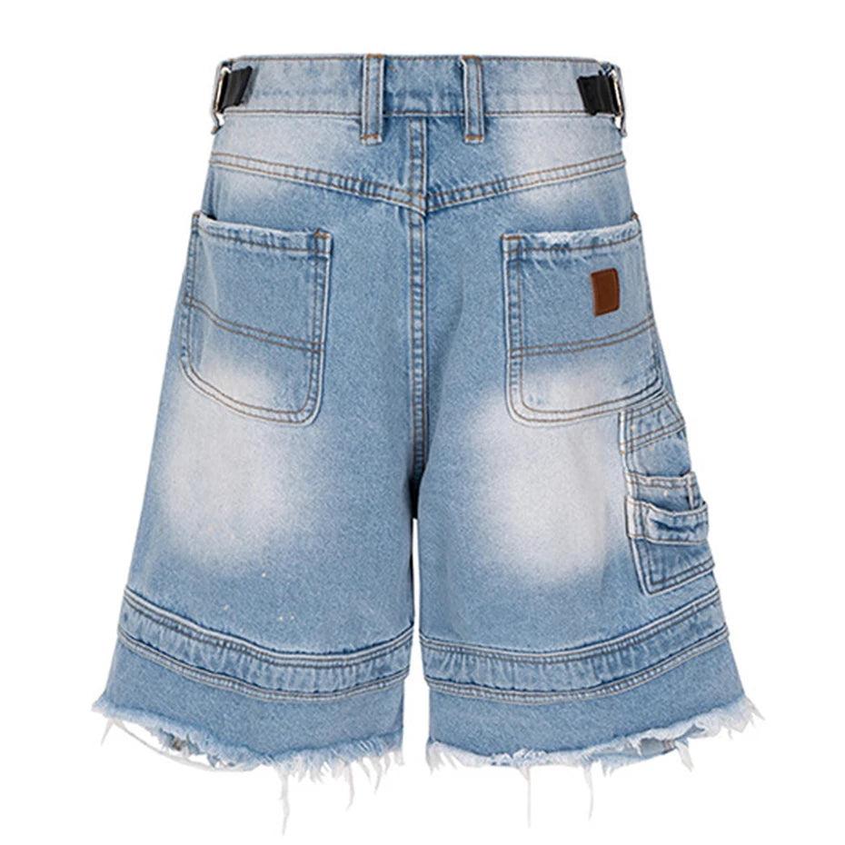 Denim Wide Leg Loose Shorts
