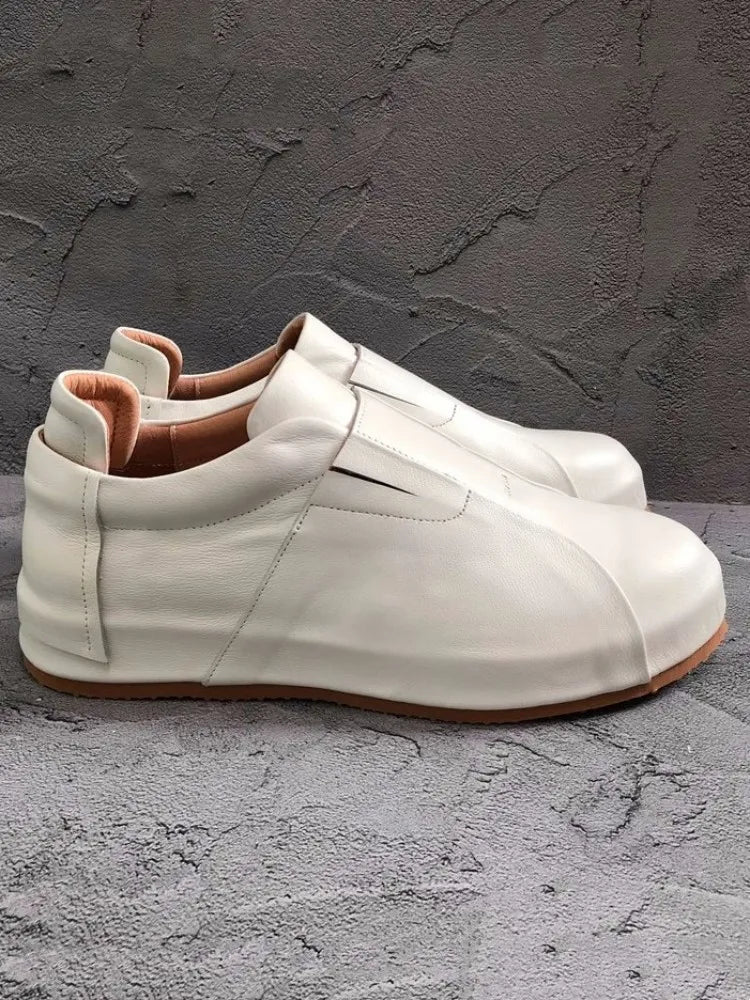 Ivory Forge Minimalist Leather Slip-Ons