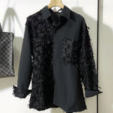 Patchwork Shredded Textured Shirt