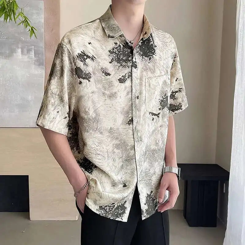 Satin Ice Printed Button-Up