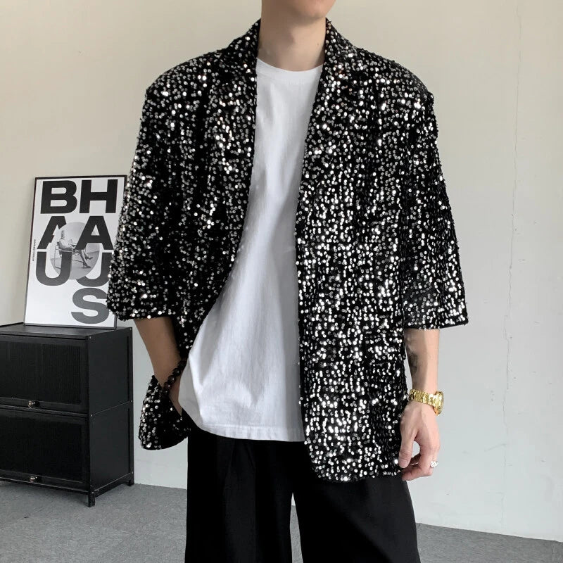 Fully Loaded Sequin Button Up Shirt