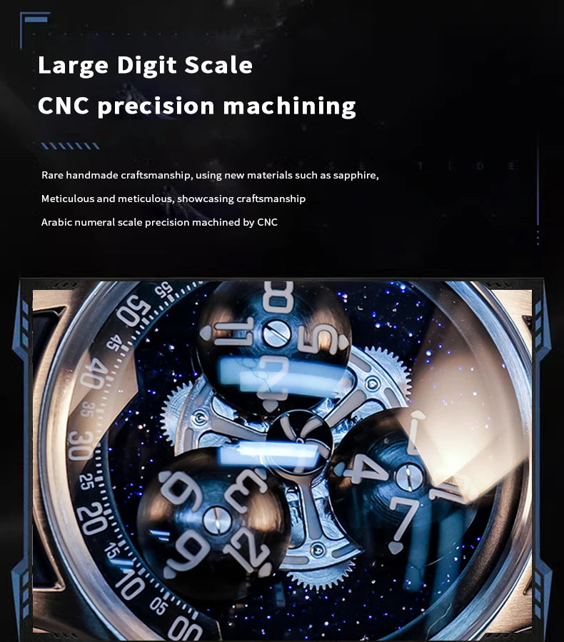 Trisome Star Planet Luminous Steel Automatic Watch