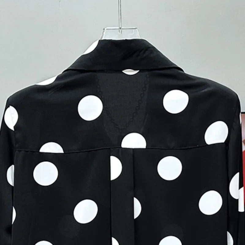 Polka Dot Printed Button-Up