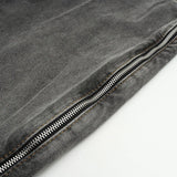 Double zipper Sided Denim Shorts