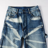 Blue Bleach Stripes Denim Jeans