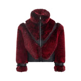 Thick Patchwork Fuax Fur Coat