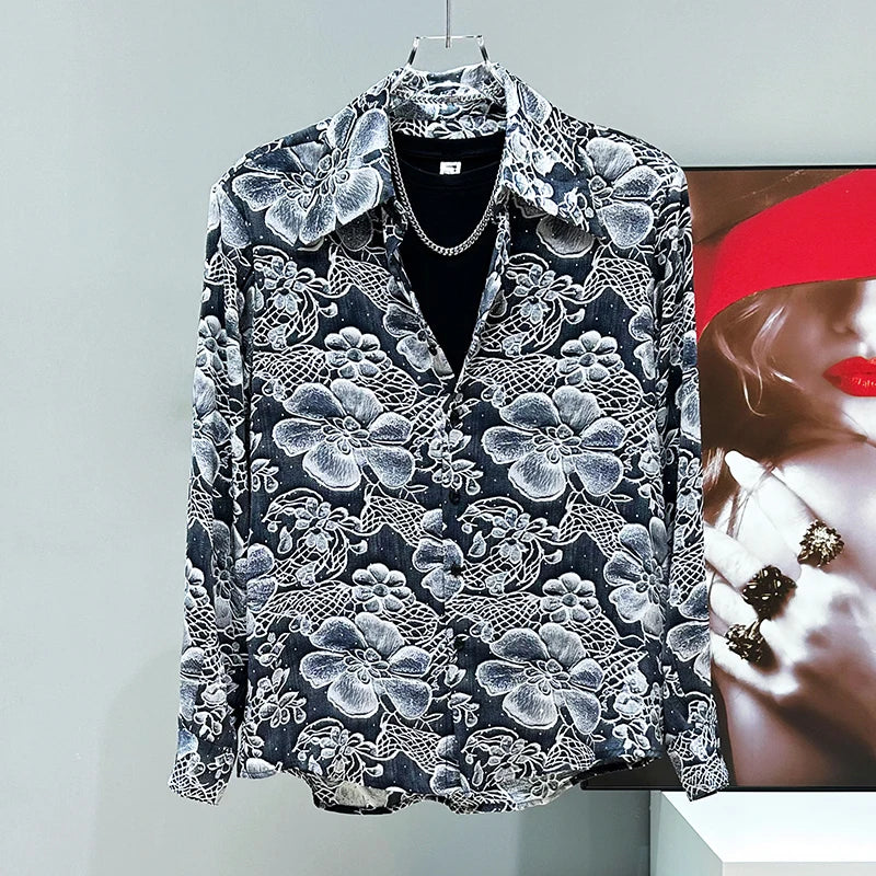 Diamond Set Floral Shirt