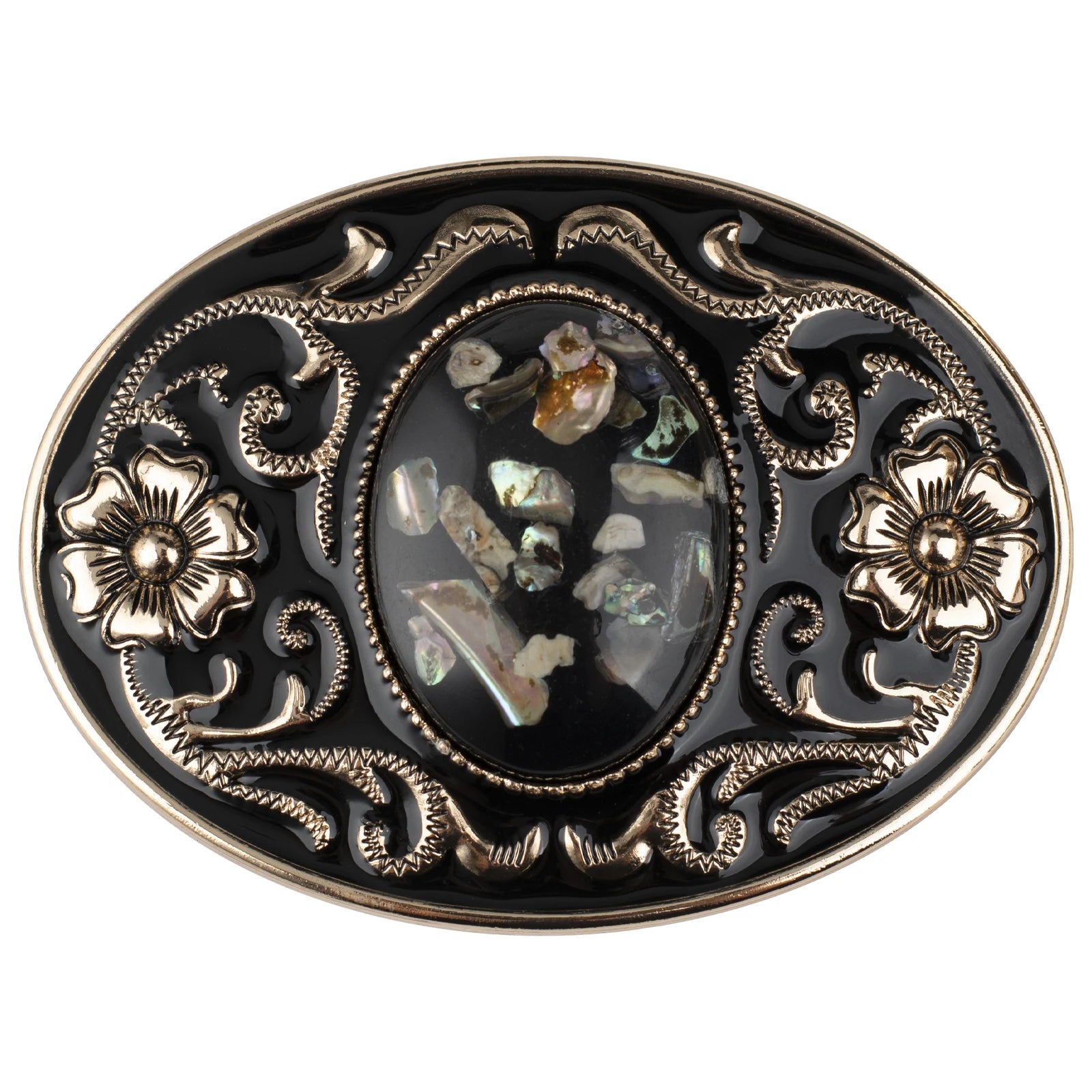 Western Stone Floral Belt Buckle