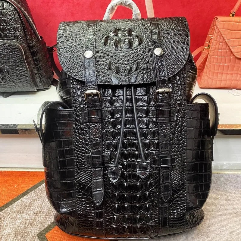 Luxe Croc-Embossed Multi-Tone Backpack