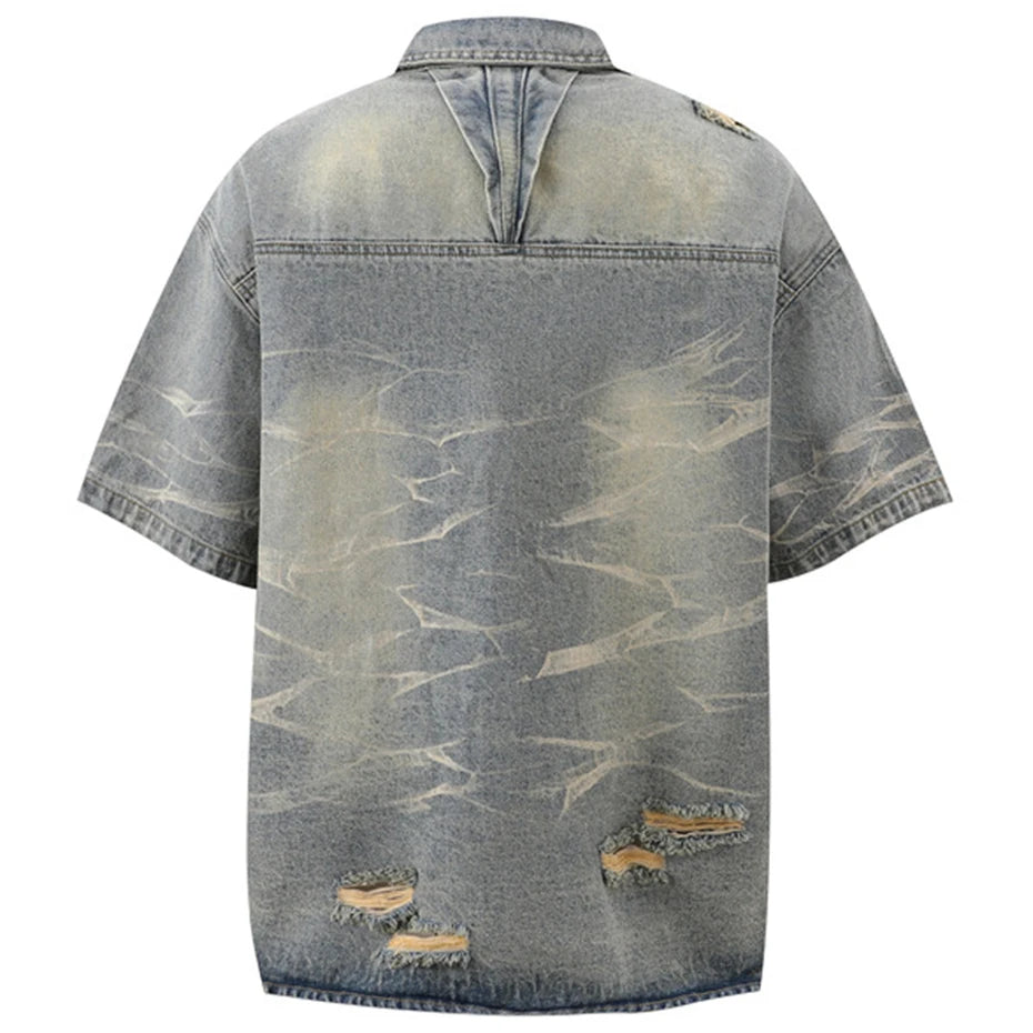 Static Fade Pleated Denim Shirt