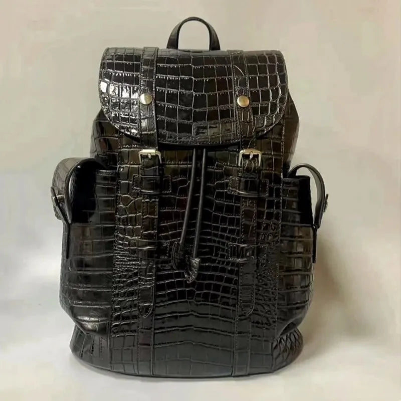 Luxe Croc-Embossed Multi-Tone Backpack