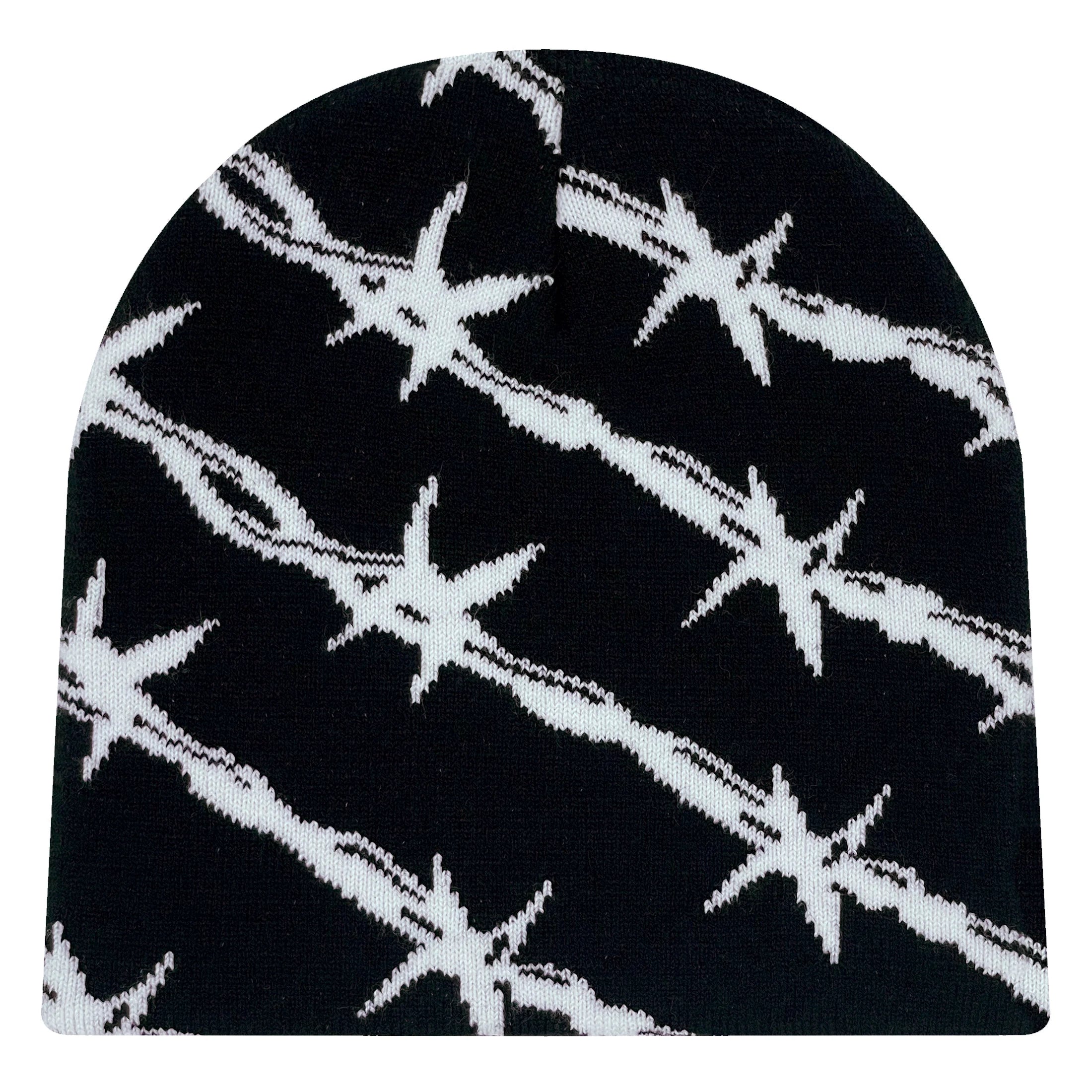 Barbed Wire Pattern Knit Beanie