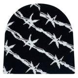 Barbed Wire Pattern Knit Beanie