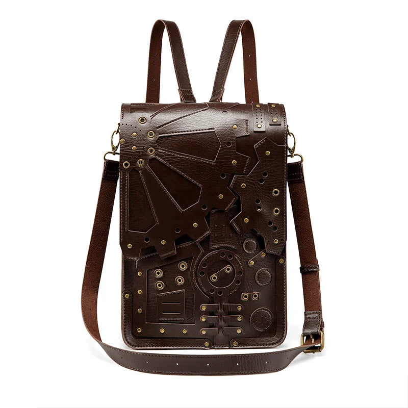 Pu Leather Steampunk Backpack