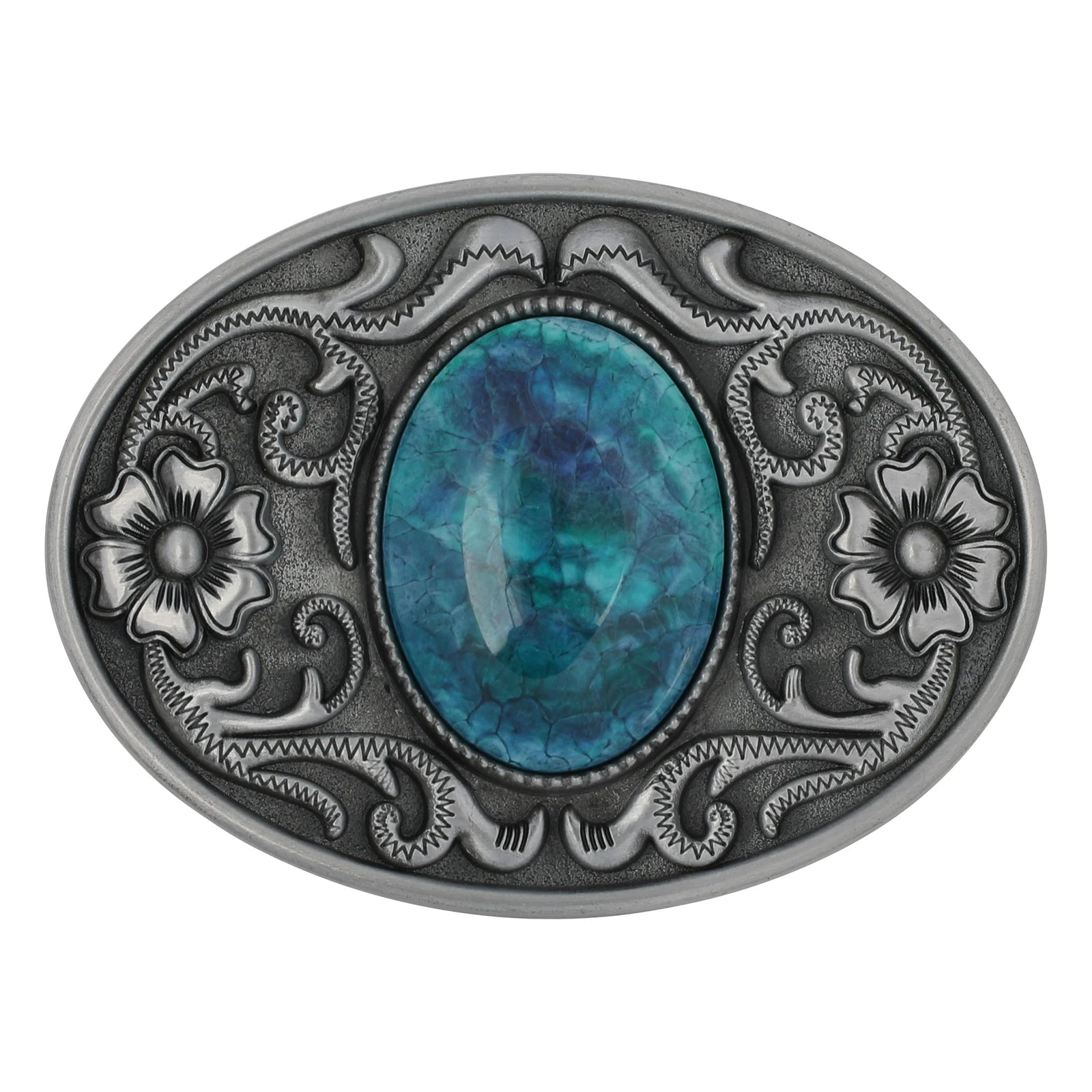 Western Stone Floral Belt Buckle