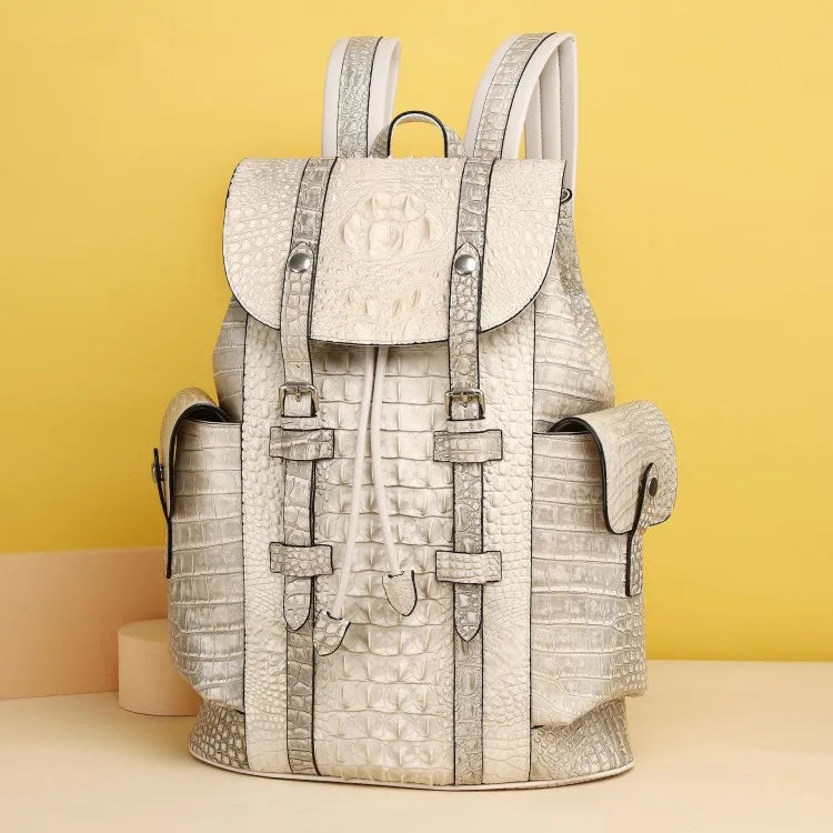 Luxe Croc-Embossed Multi-Tone Backpack