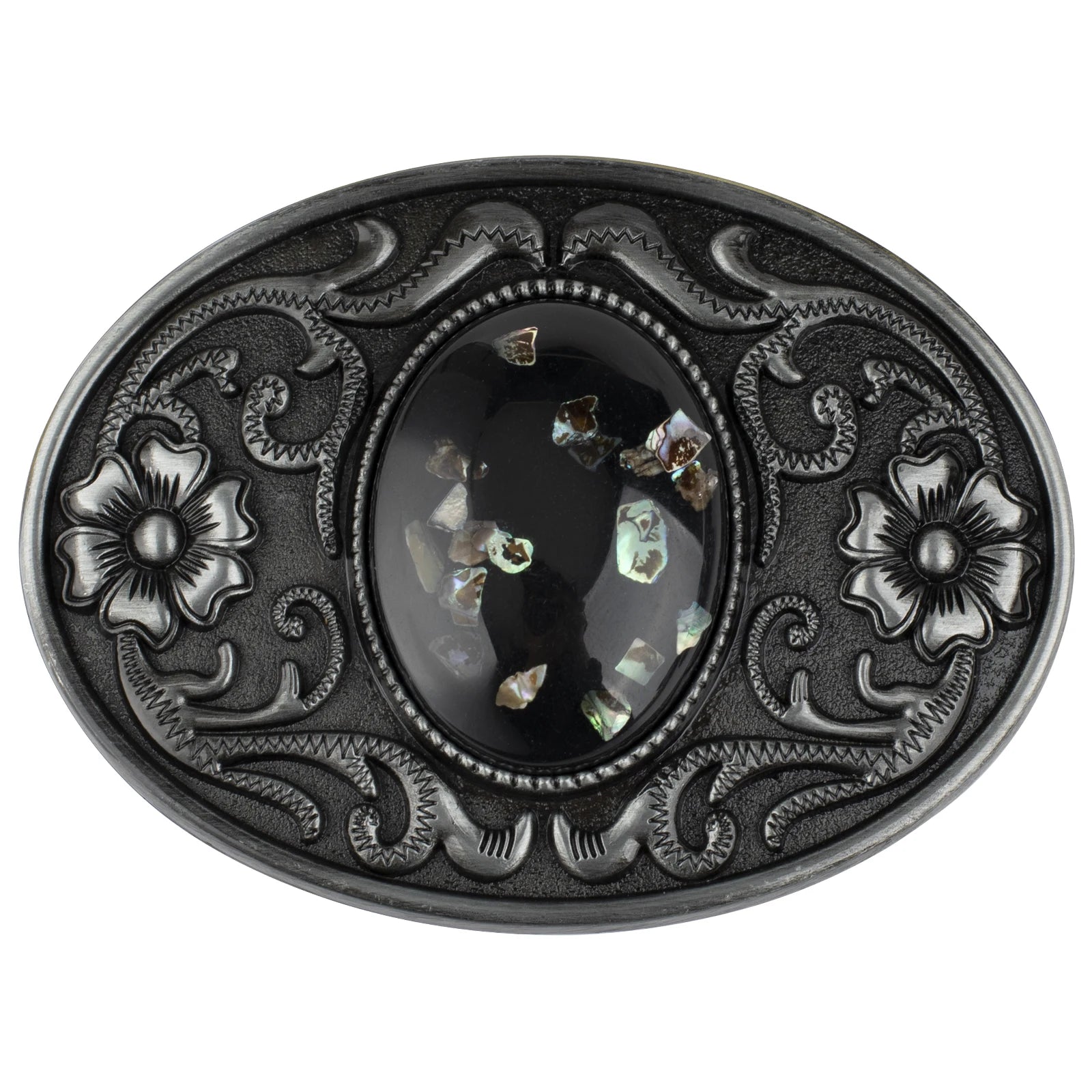 Western Stone Floral Belt Buckle