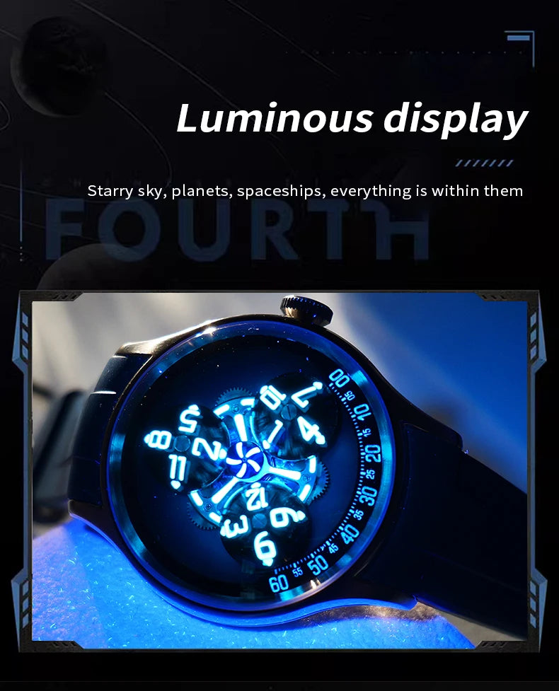 Trisome Star Planet Luminous Steel Automatic Watch