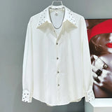 Studded Loose Sleeve Button-Up