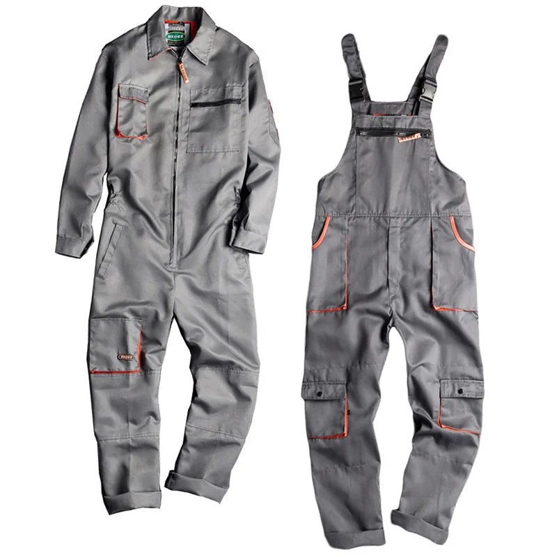Zipper-Pocket Casual Overalls
