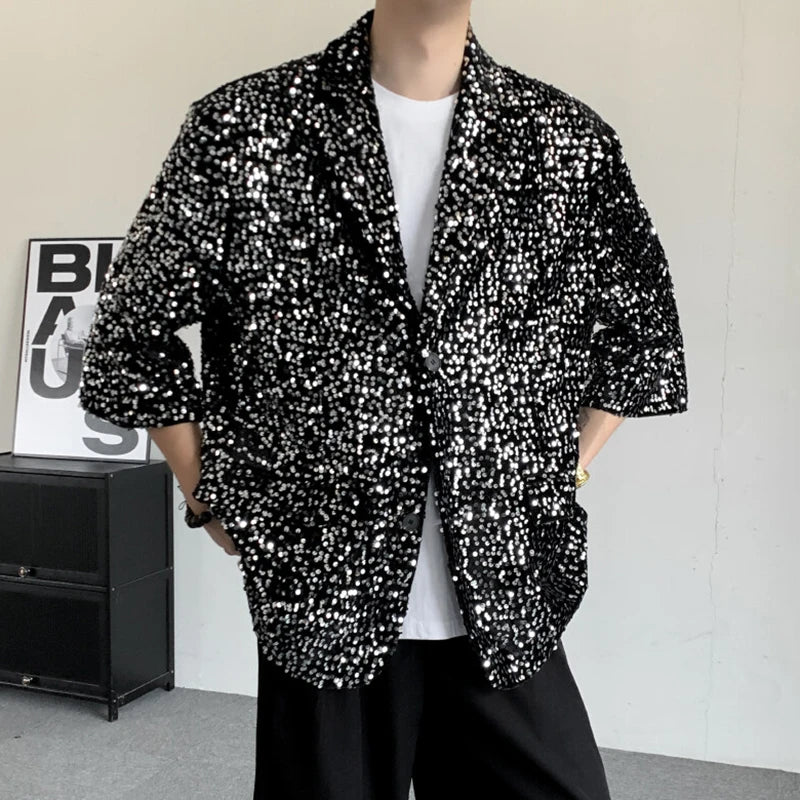 Fully Loaded Sequin Button Up Shirt