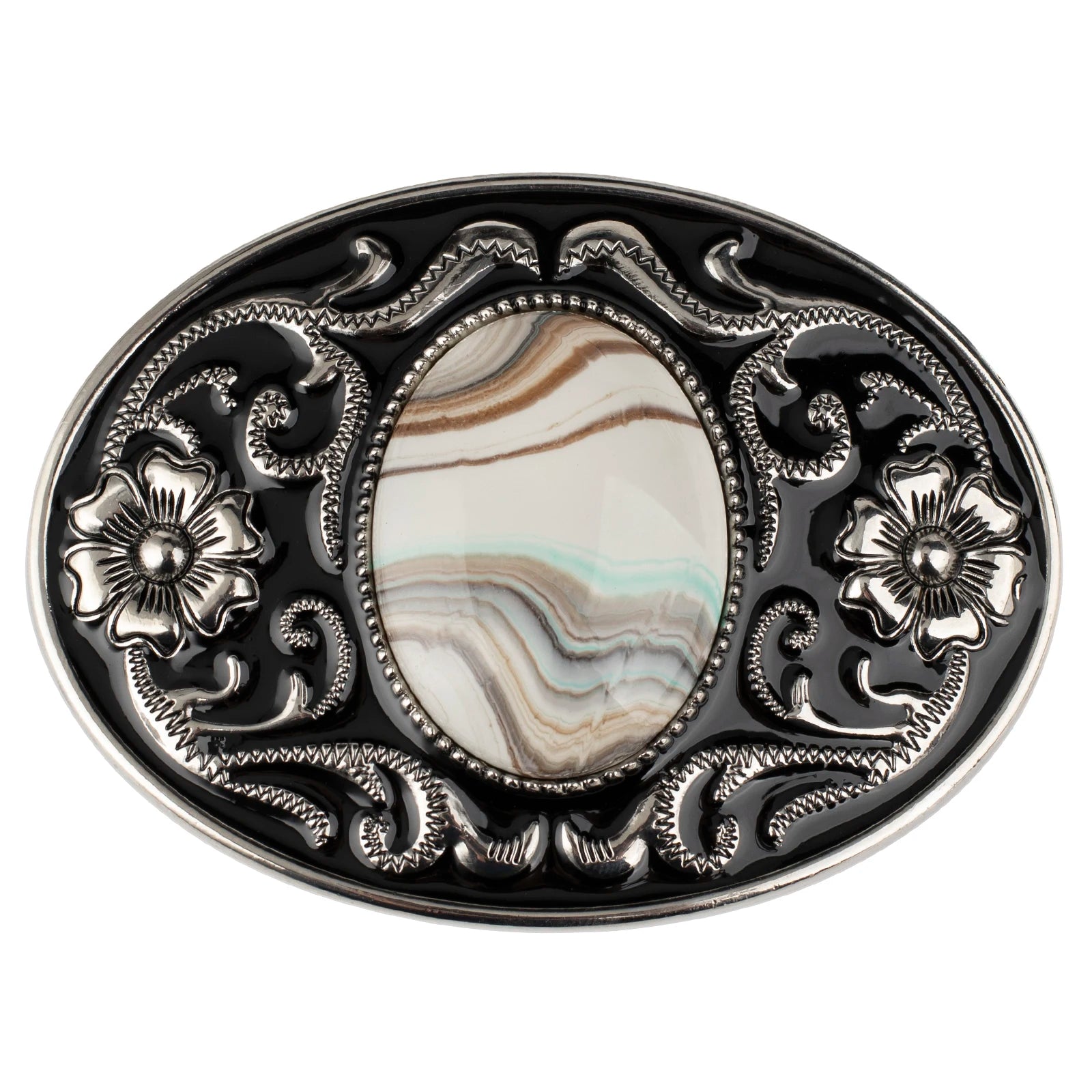 Western Stone Floral Belt Buckle