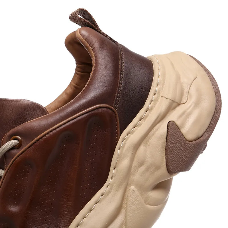 Chocolate Handmade Leather Sneakers