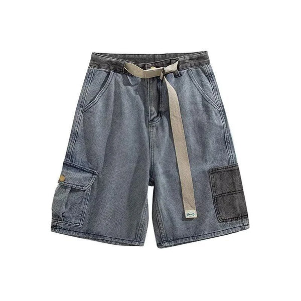 【mahagrid】24SS★ BERMUDA CARGO DENIM SHORT Utility Fade Cargo Denim Shorts – limetliss