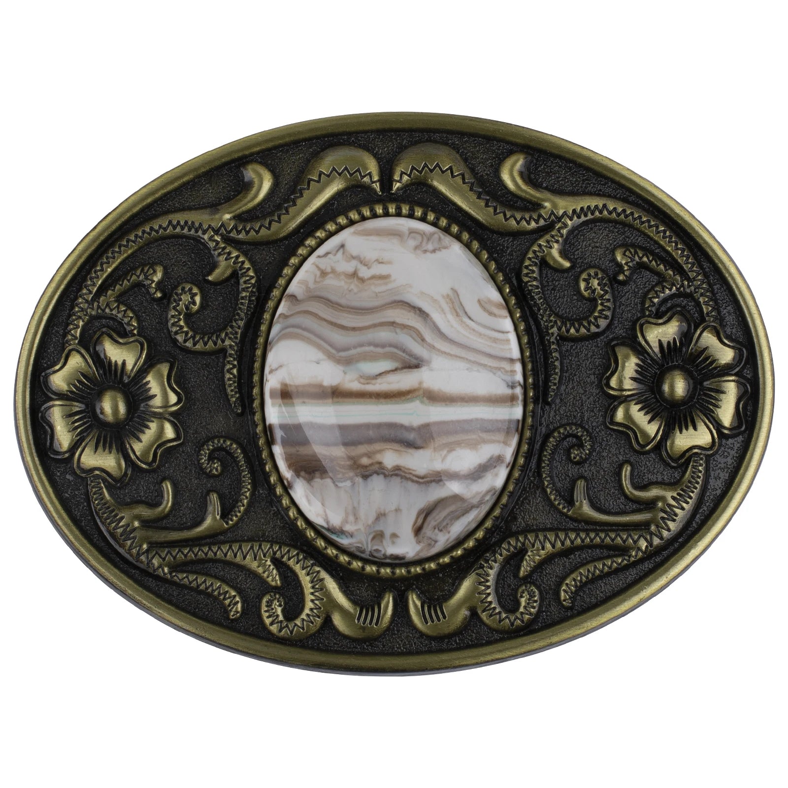 Western Stone Floral Belt Buckle