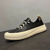 Onyx Crest Leather Low-Top Sneakers