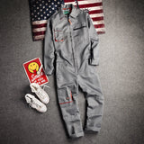 Zipper-Pocket Casual Overalls