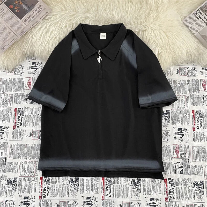 Smoke Fade Zip Polo