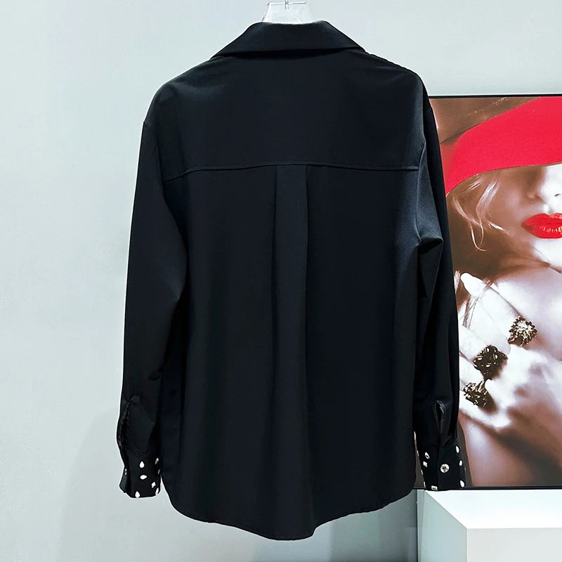 Studded Loose Sleeve Button-Up