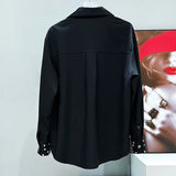 Studded Loose Sleeve Button-Up