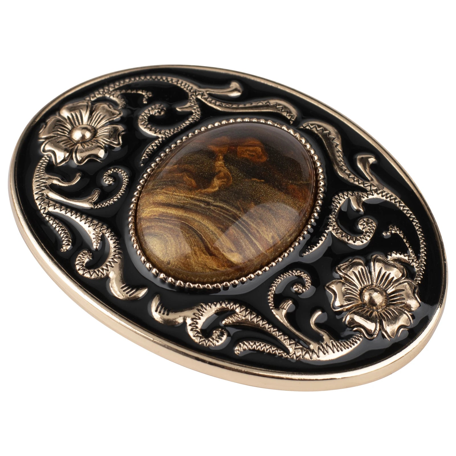 Western Stone Floral Belt Buckle