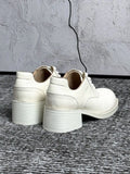 White Chunky Heel Oxford Shoes