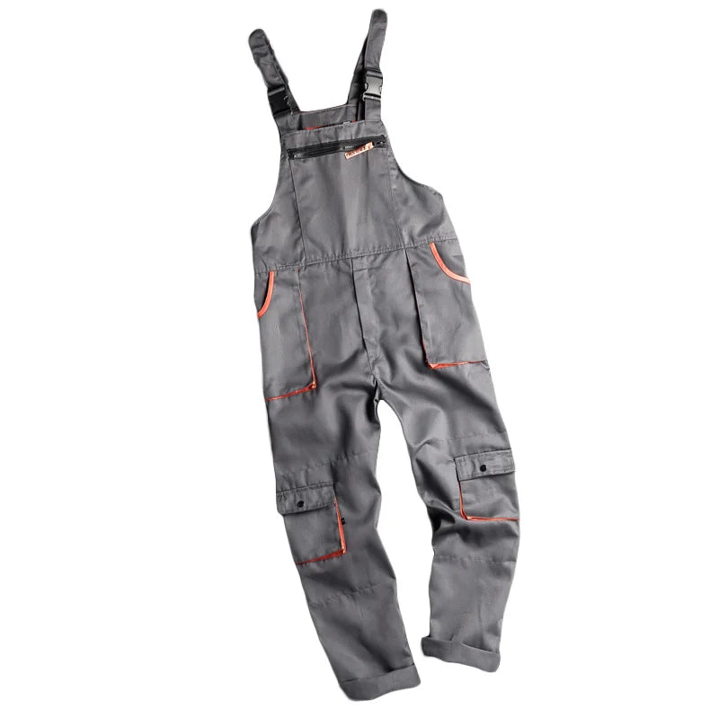 Zipper-Pocket Casual Overalls