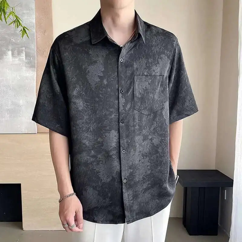 Satin Ice Printed Button-Up