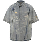 Static Fade Pleated Denim Shirt