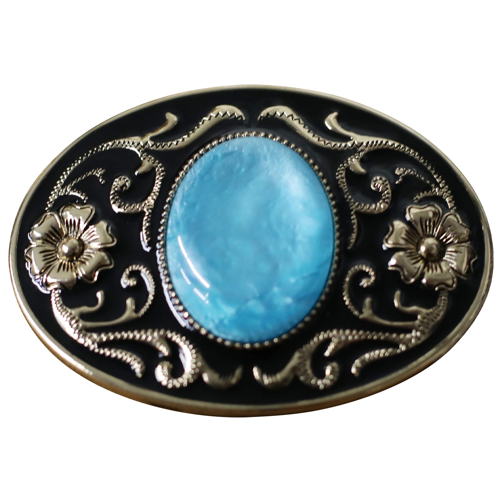 Western Stone Floral Belt Buckle