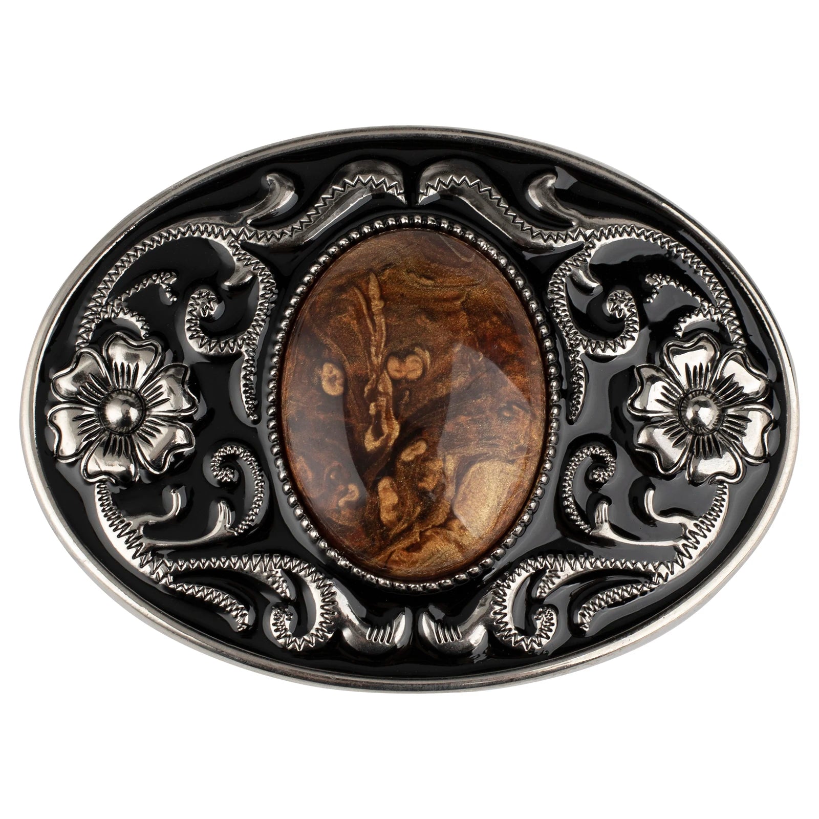 Western Stone Floral Belt Buckle