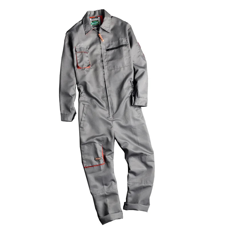 Zipper-Pocket Casual Overalls