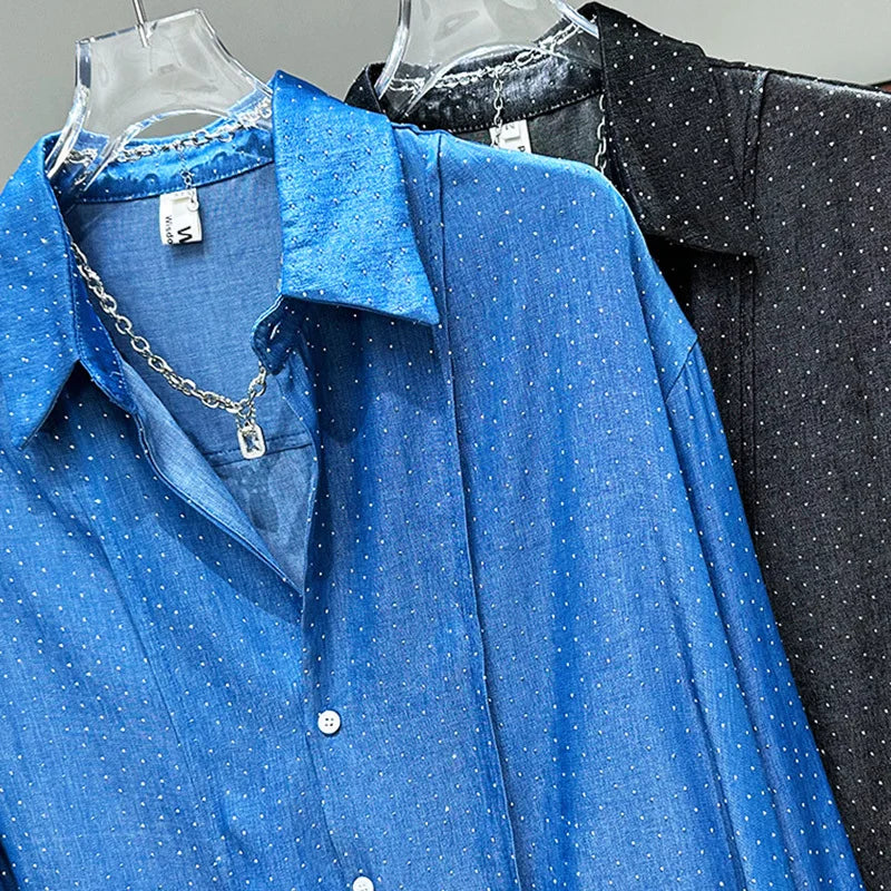 Micro Studded Long Sleeve Shirt