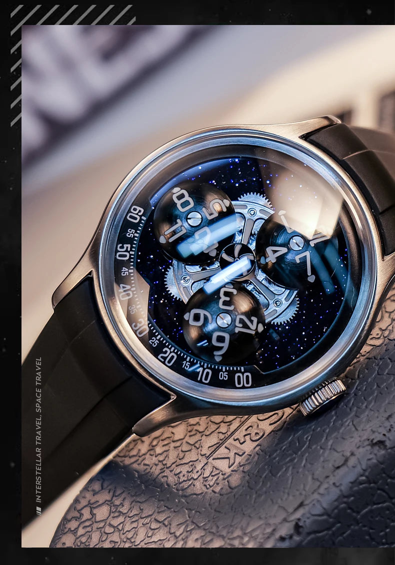 Trisome Star Planet Luminous Steel Automatic Watch