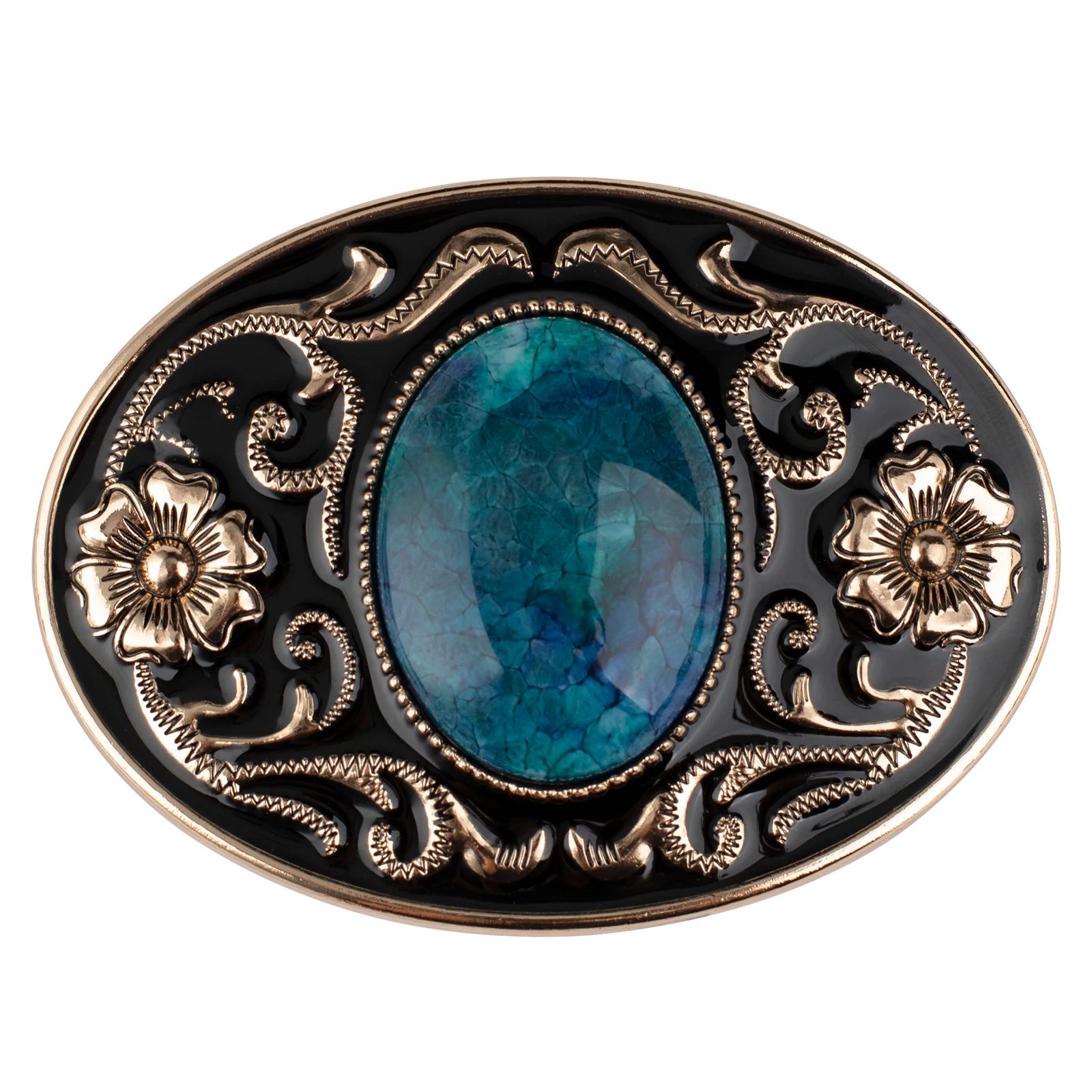 Western Stone Floral Belt Buckle