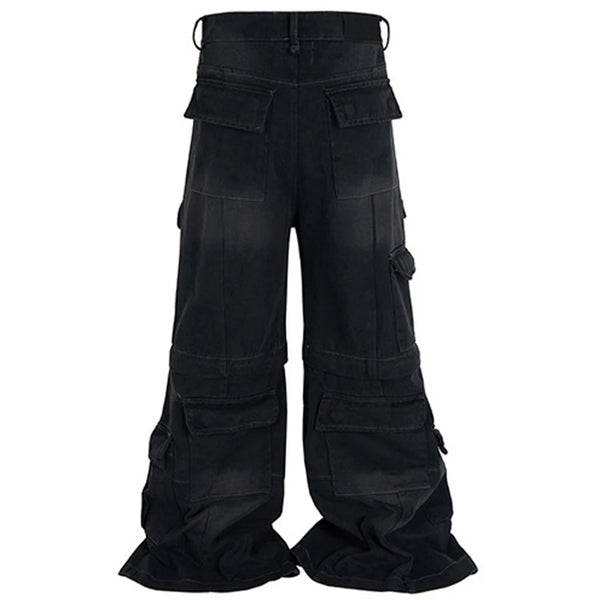 Vintage Washed Wide Leg Cargo Jeans – limetliss