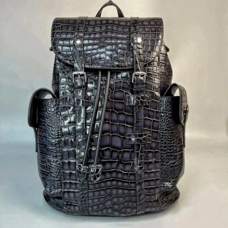Luxe Croc-Embossed Multi-Tone Backpack
