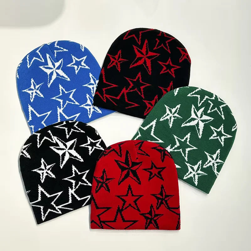 five-pointed star y2k beanie