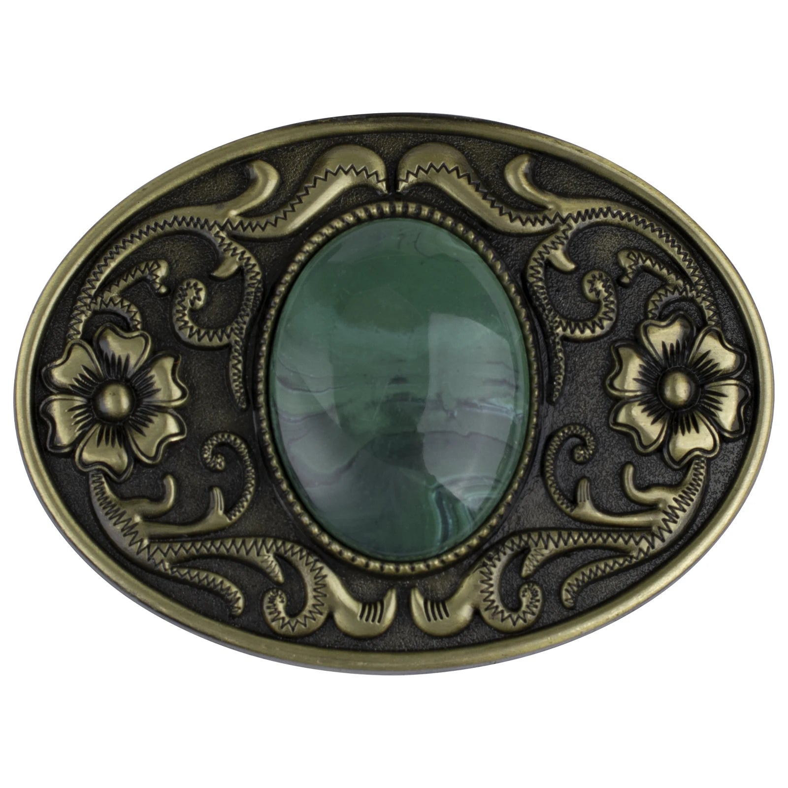 Western Stone Floral Belt Buckle